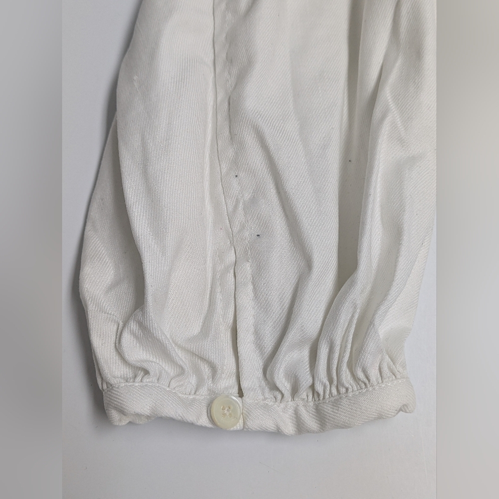 Aritzia Babaton Hadwyn women's crop cream blouse linen and cotton size XXS - Picture 6 of 13